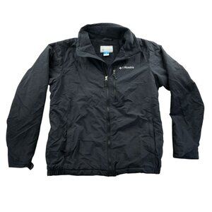 Columbia Men's Jacket Medium Black Full-Zip Outdoors Fleece Lined Cozy